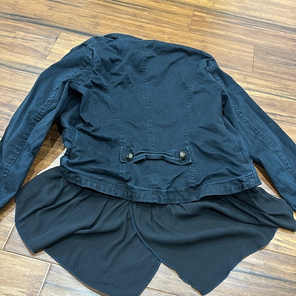 Free People Womens Ruffles Romance Military Jacket Black Size XS/TP - Picture 7 of 7